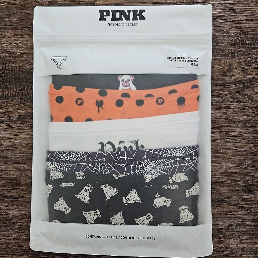 VS PINK Halloween 5-pack panty set in Medium